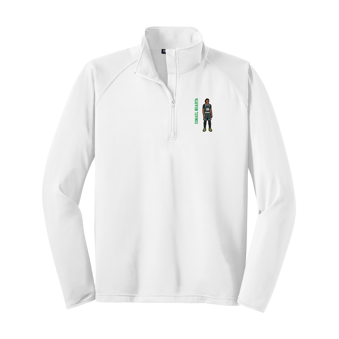 Q-Zip Pullover — Name Vertical in White
