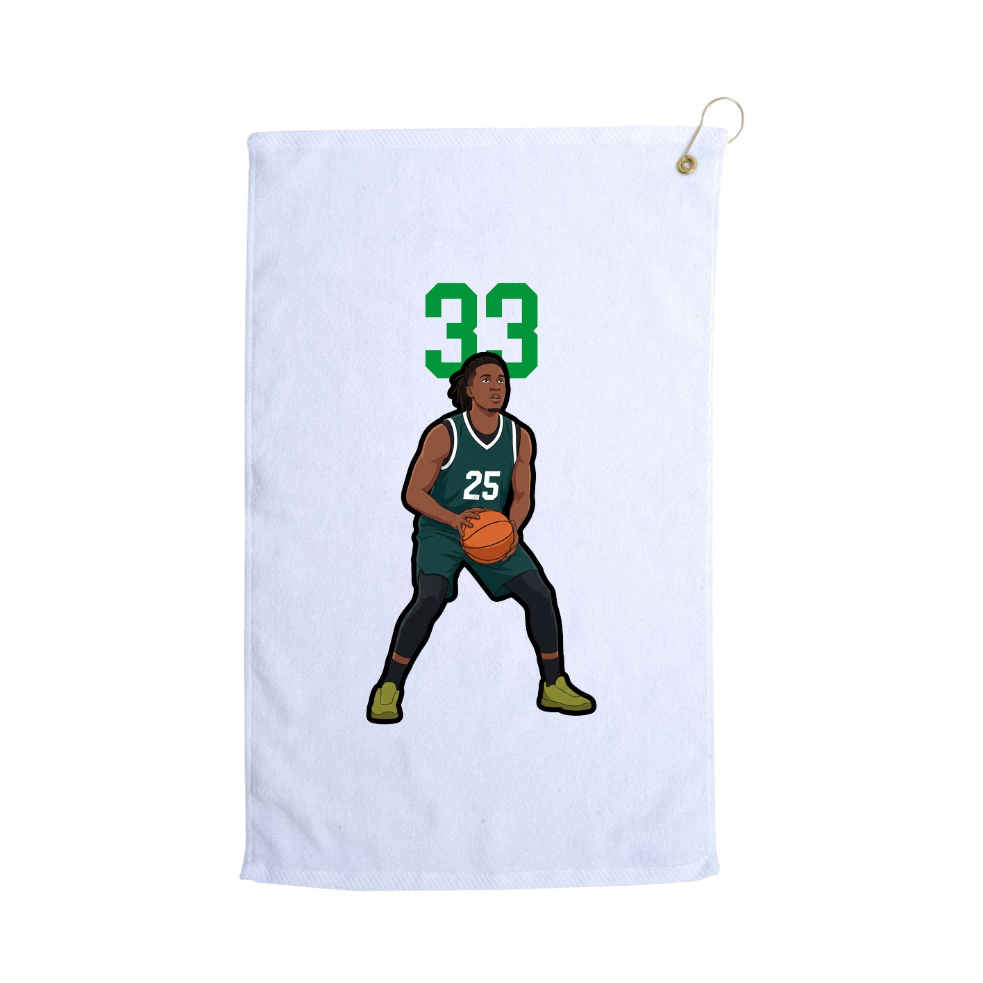 Golf Towel — Number Top in White
