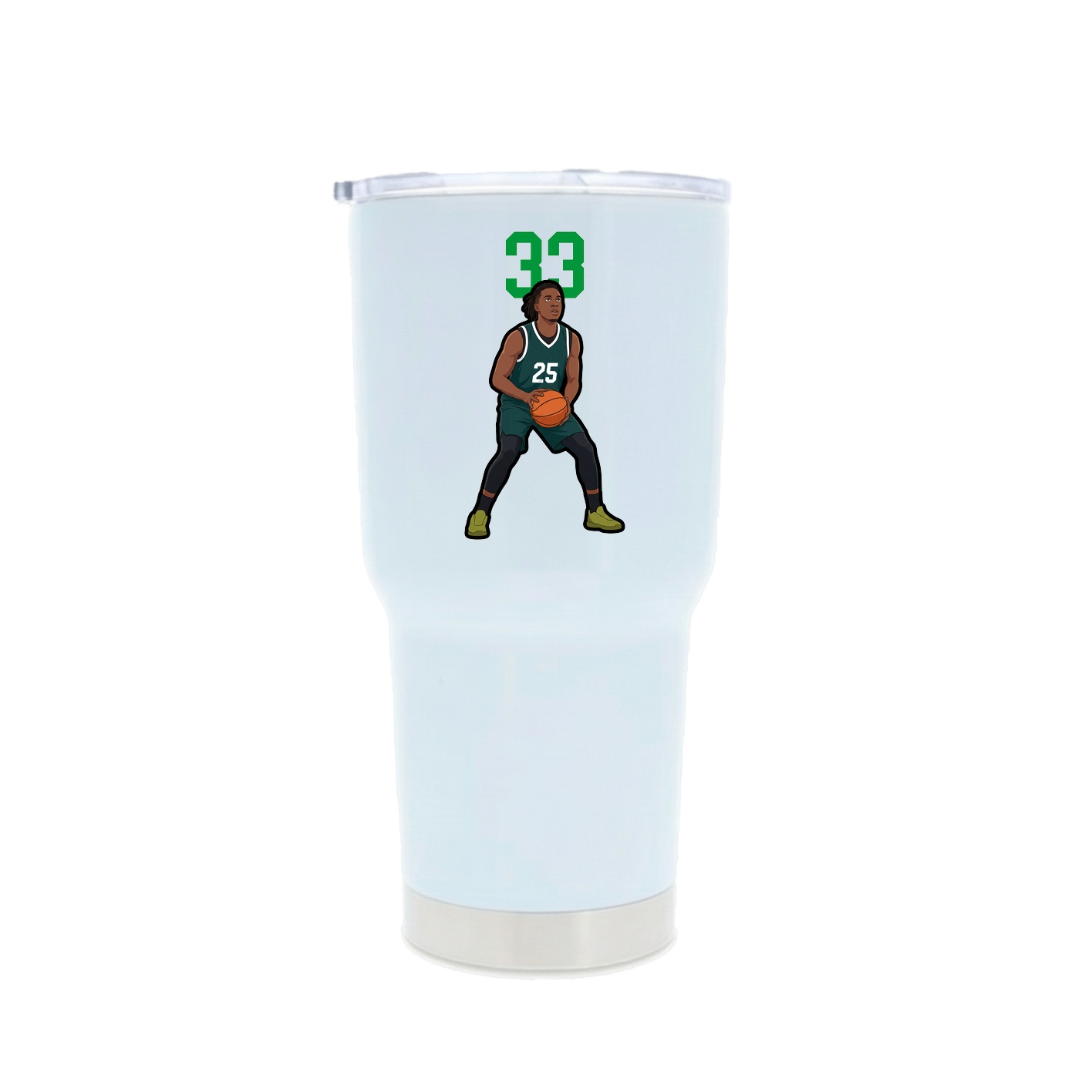 30oz Stainless Steel Tumbler — Number Top in White
