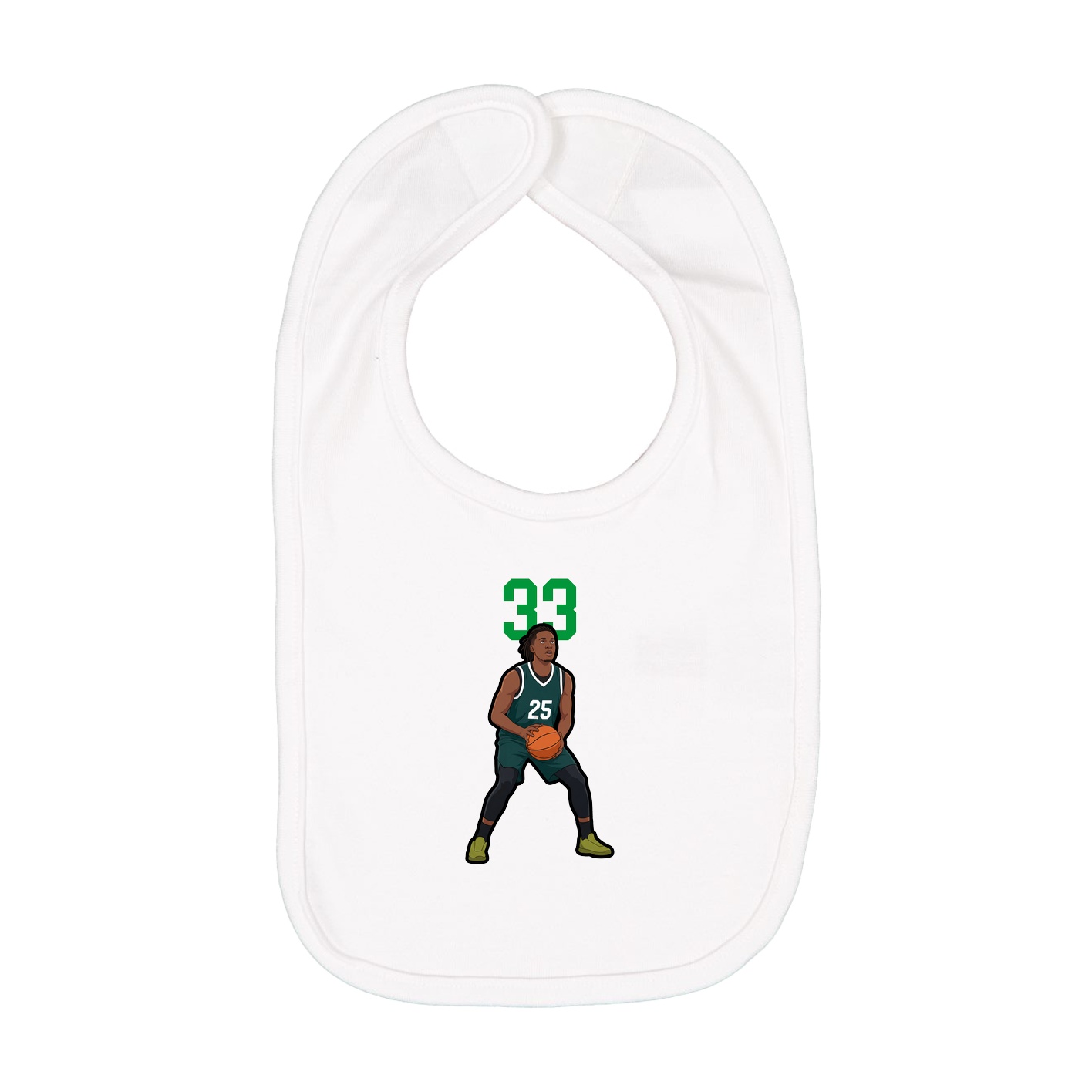 Infant Bib — Number Top in White