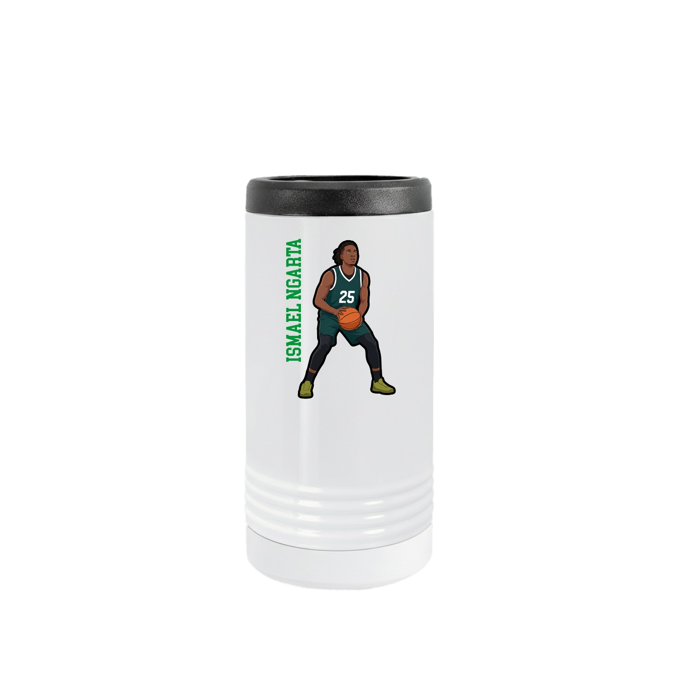 Slim Beverage Holder — Name Vertical in White