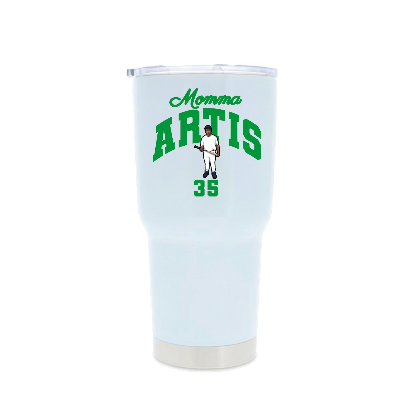30oz Stainless Steel Tumbler — Mothers Day Arch in White