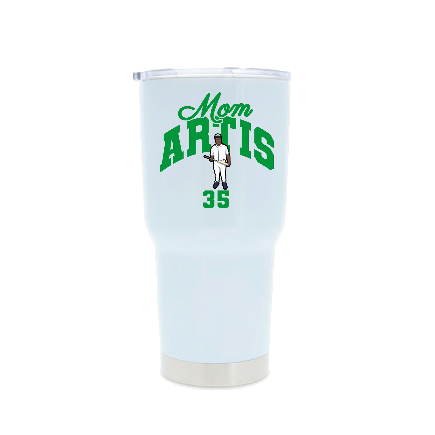 30oz Stainless Steel Tumbler — Mothers Day Arch in White