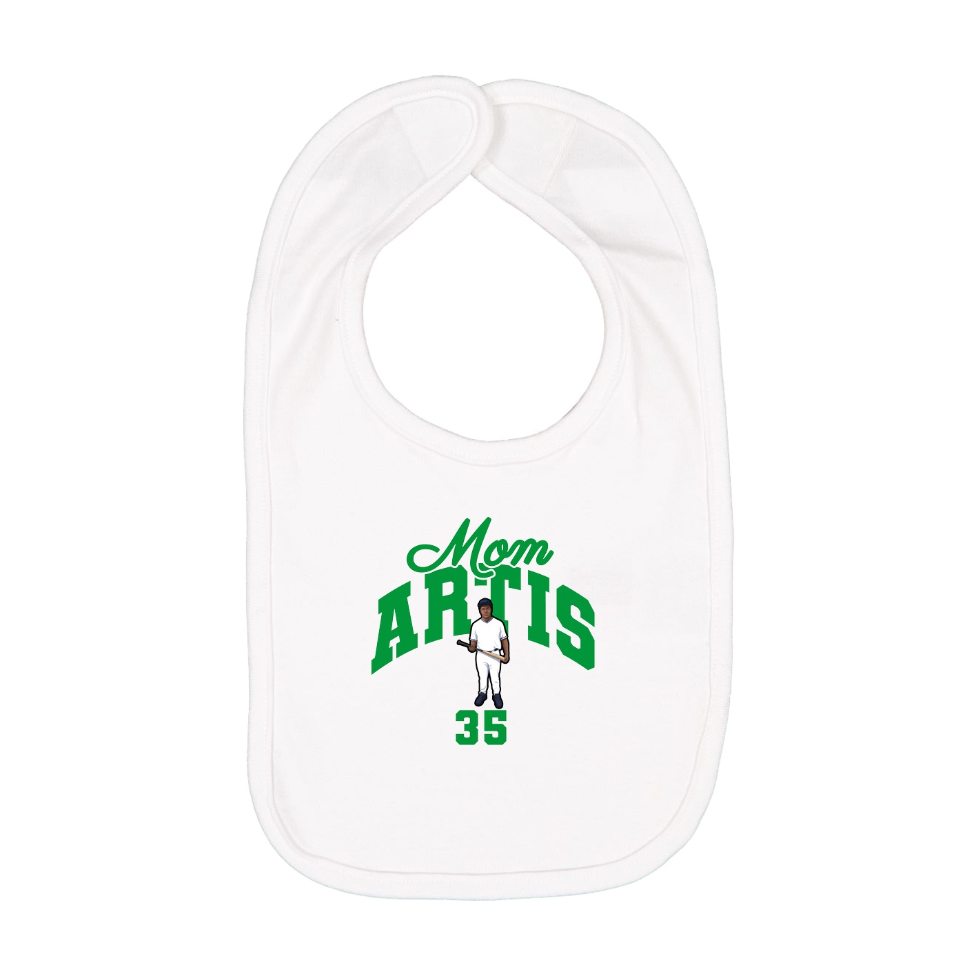 Infant Bib — Mothers Day Arch in White