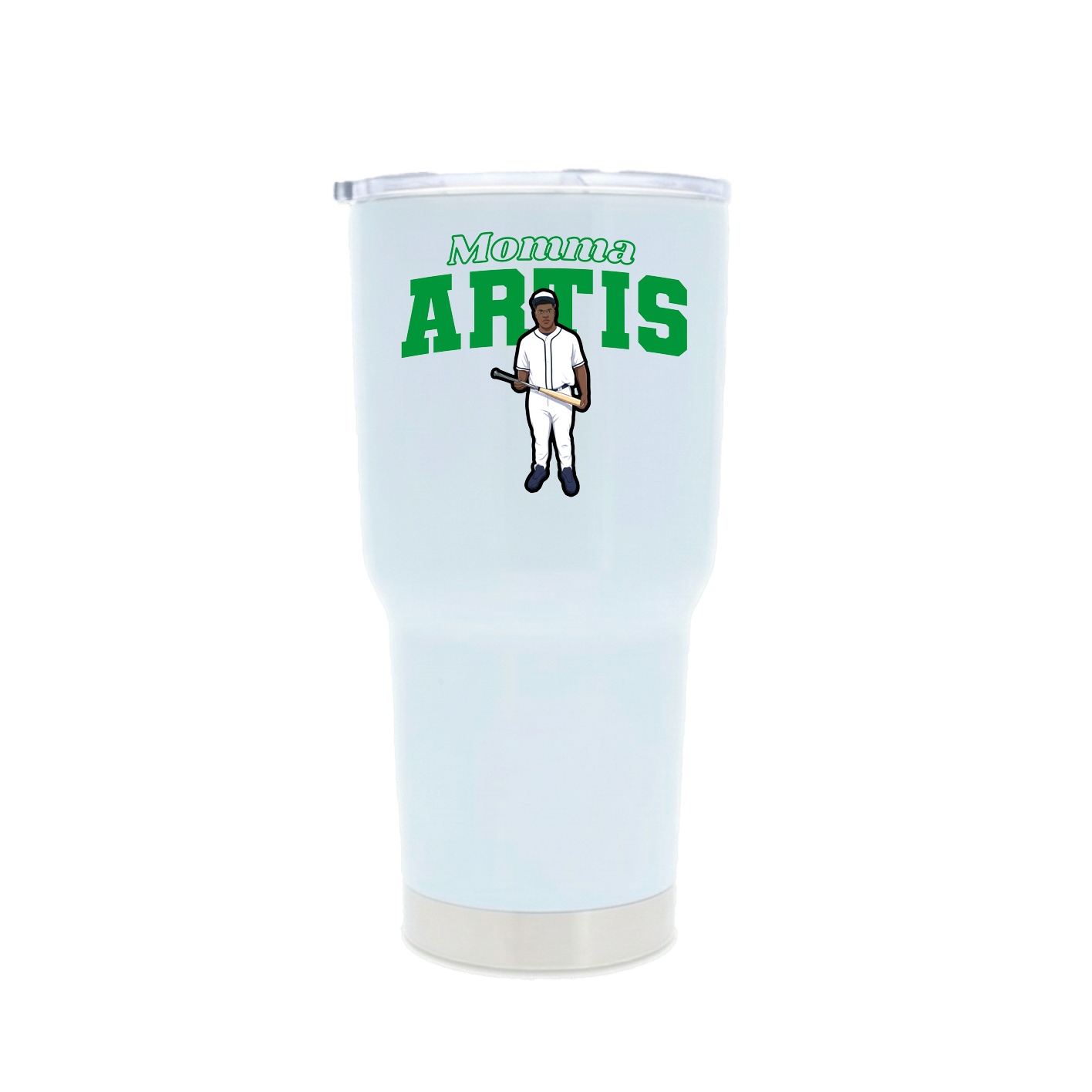 30oz Stainless Steel Tumbler — Mothers Day Block in White