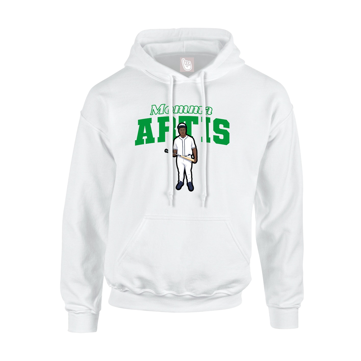 Youth Hoodie — Mothers Day Block in White