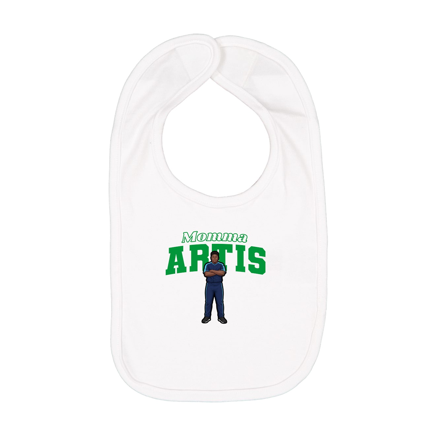 Infant Bib — Mothers Day Block in White