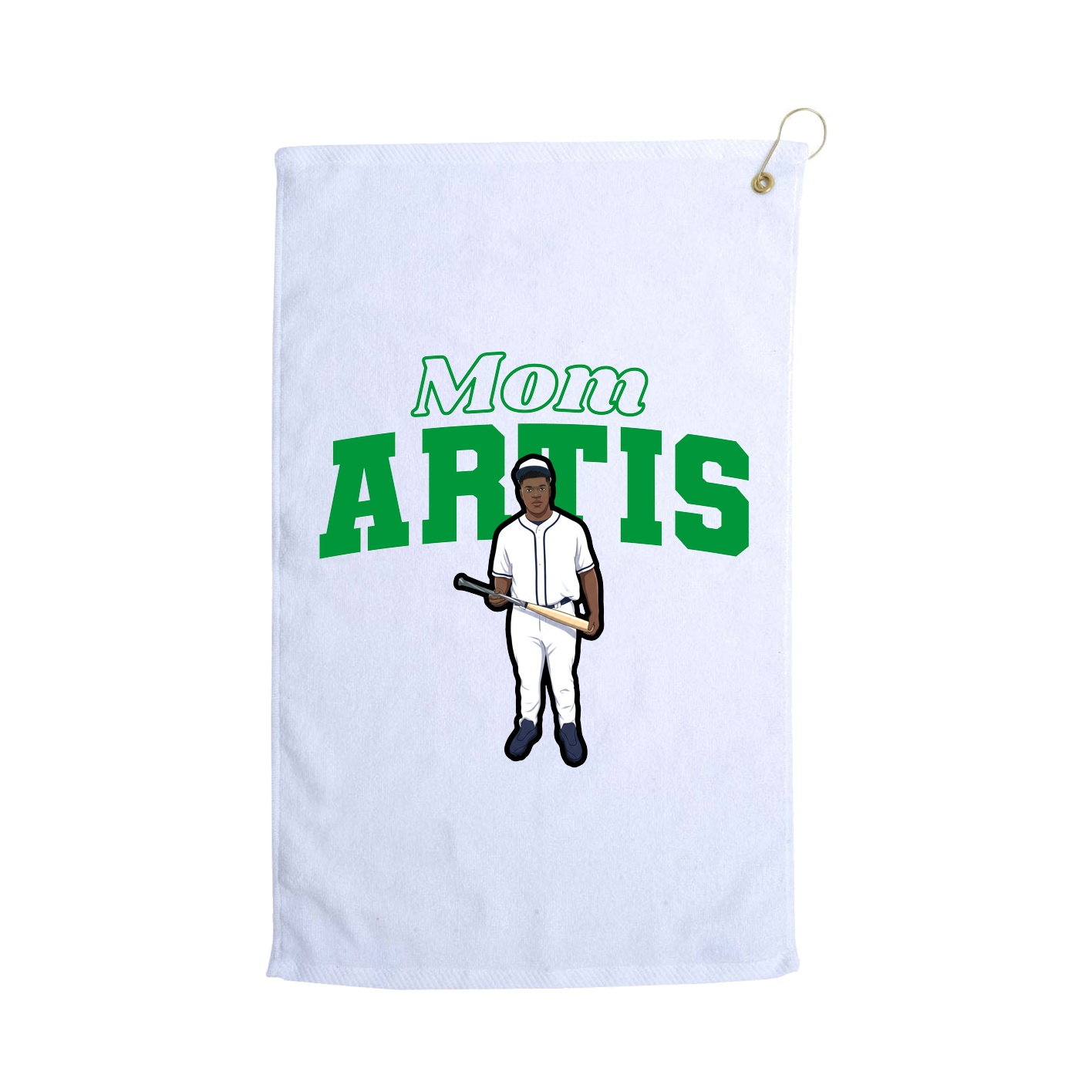 Golf Towel — Mothers Day Block in White