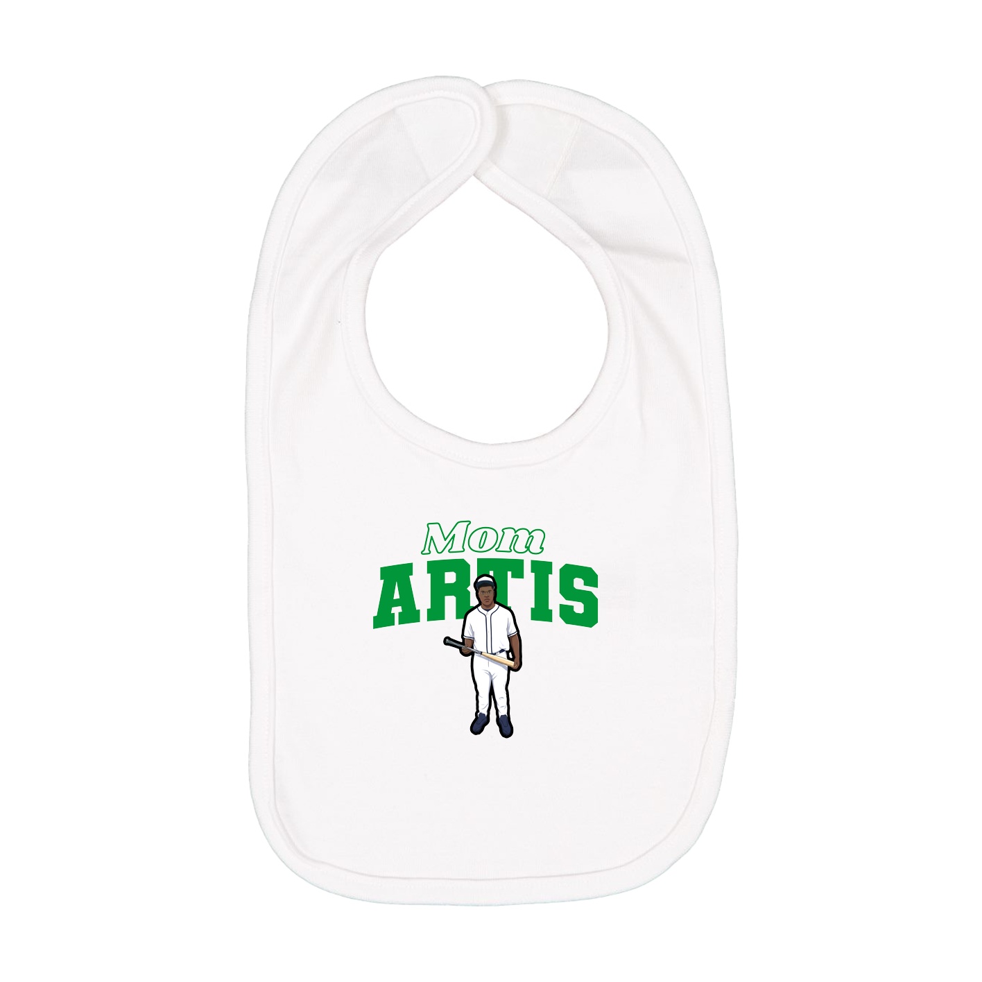 Infant Bib — Mothers Day Block in White