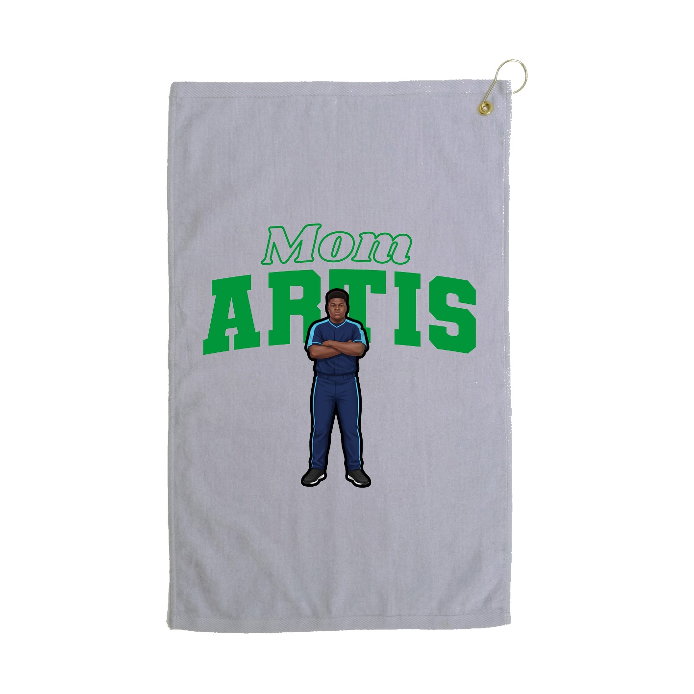 Golf Towel — Mothers Day Block in Grey