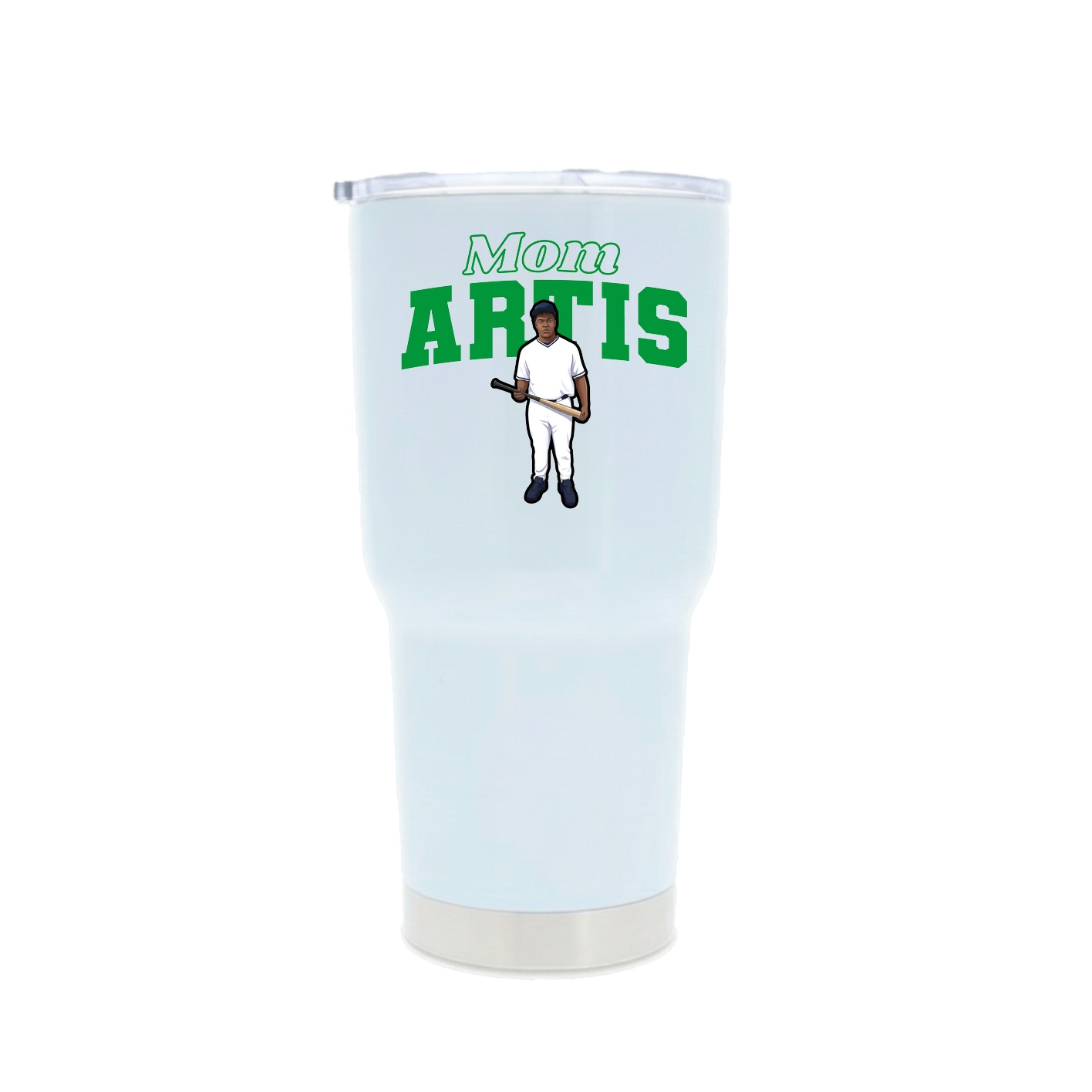 30oz Stainless Steel Tumbler — Mothers Day Block in White
