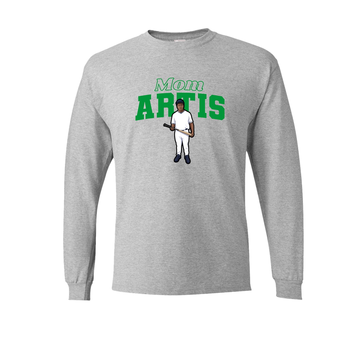 Long Sleeve Tee — Mothers Day Block in Grey