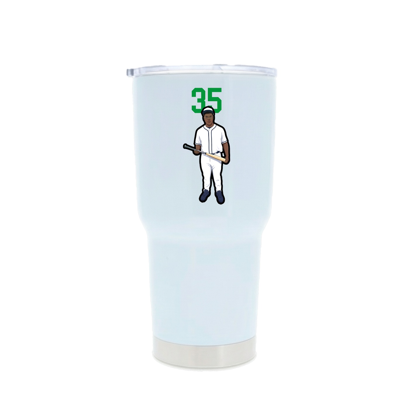 30oz Stainless Steel Tumbler — Number Top in White