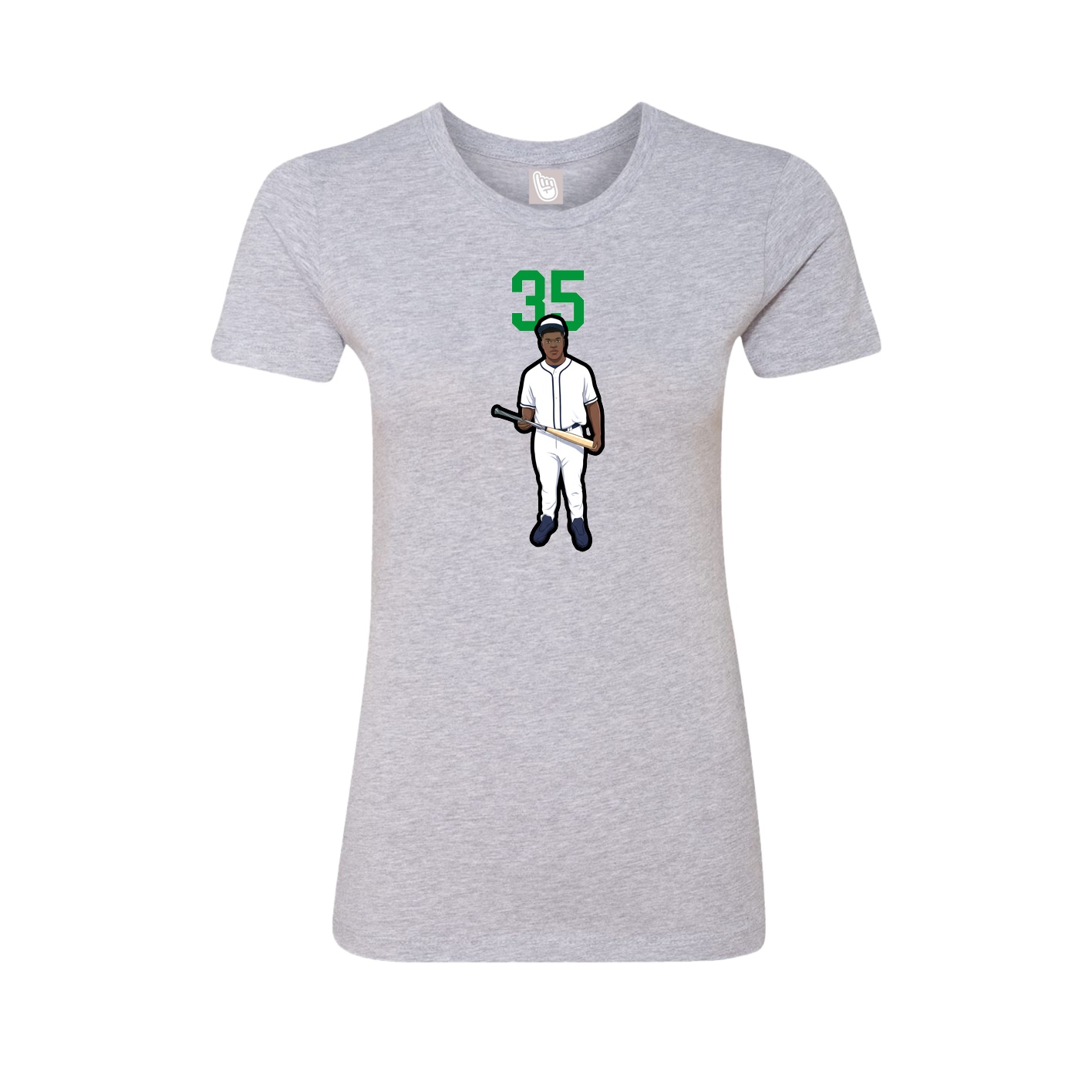 Fitted Women's Tee — Number Top in Grey