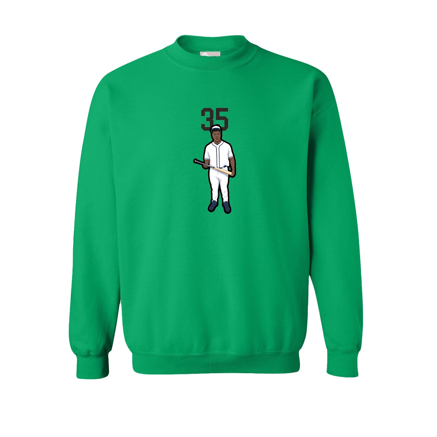 Fleece Crew — Number Top in Green