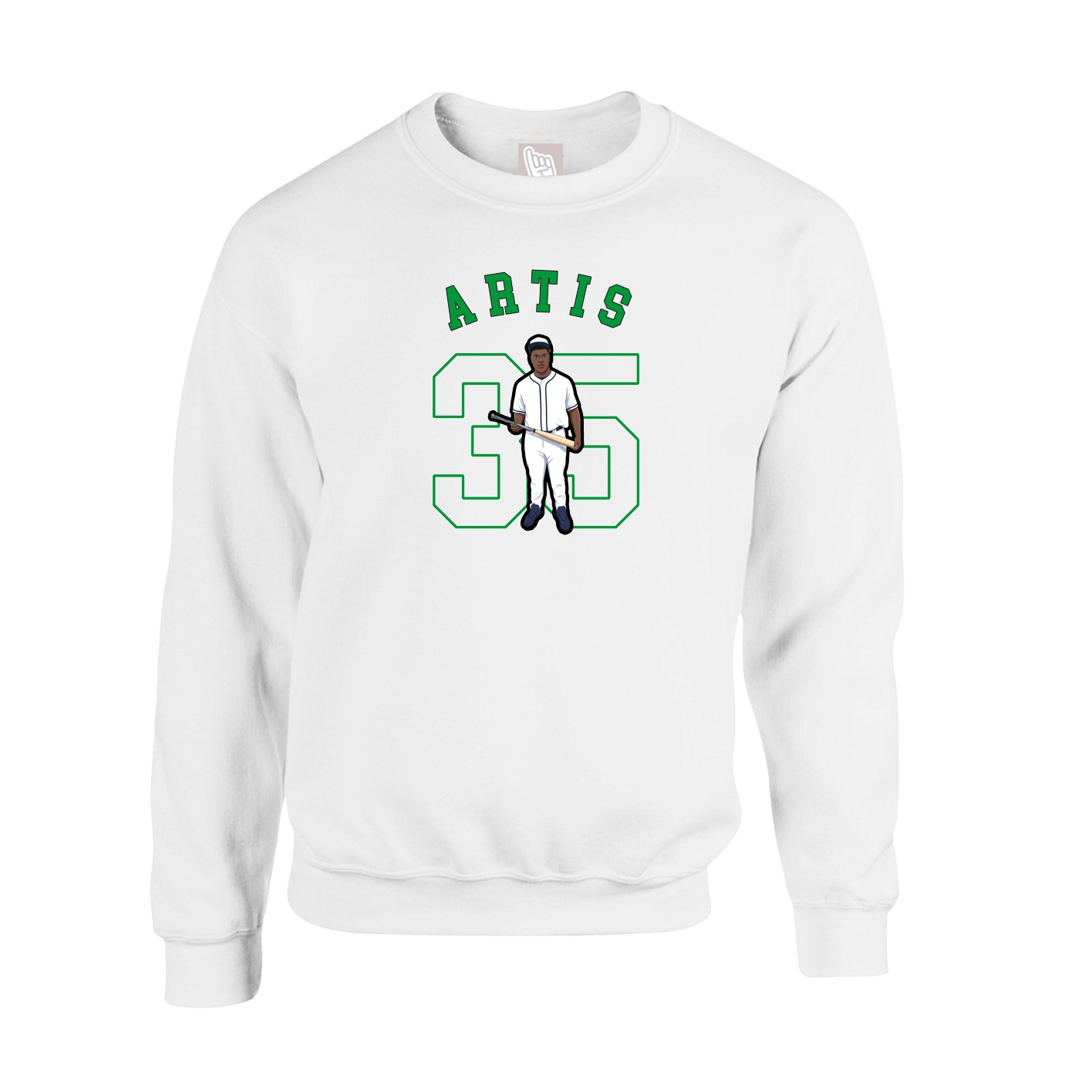 Fleece Crew — Shirsey Arch in White