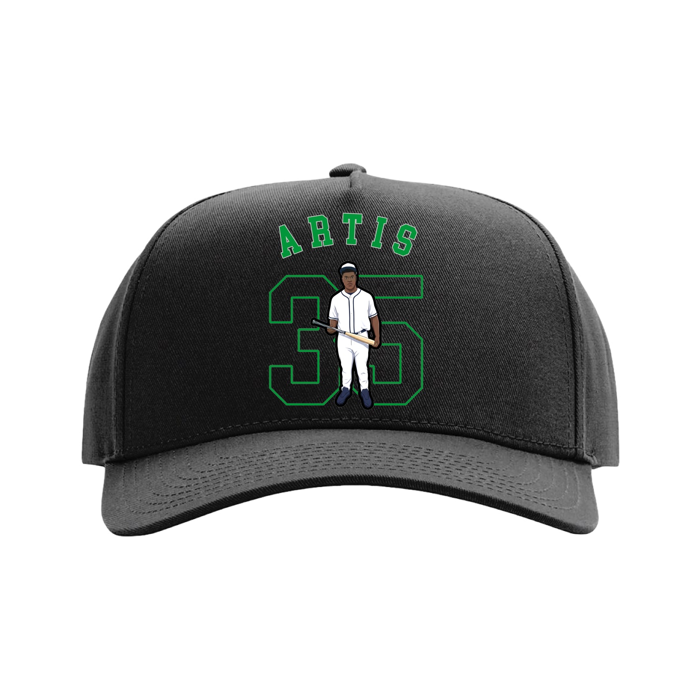Full Fabric Five-Panel Champ Cap — Shirsey Arch in Black