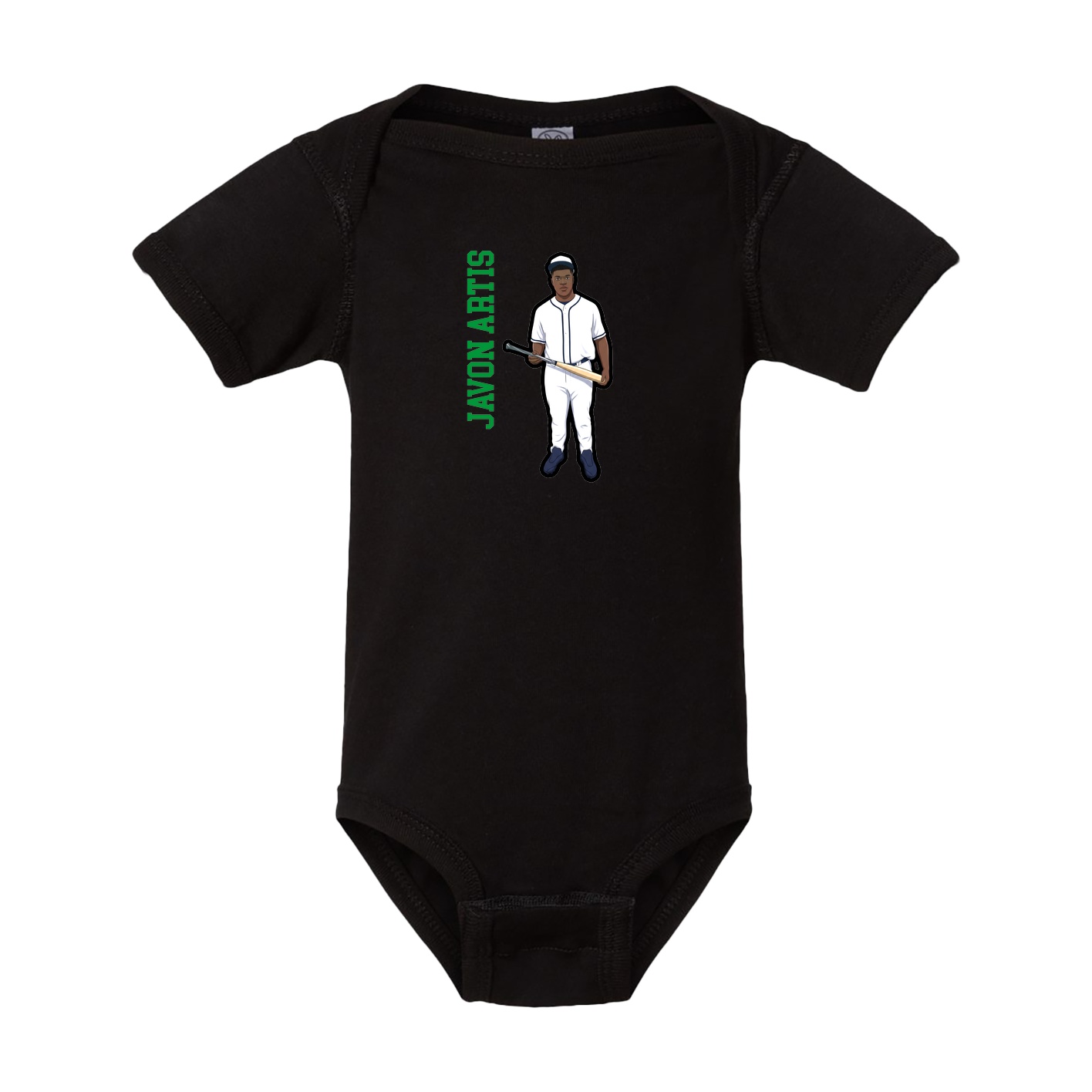Baby Onesie — Name Vertical in Black