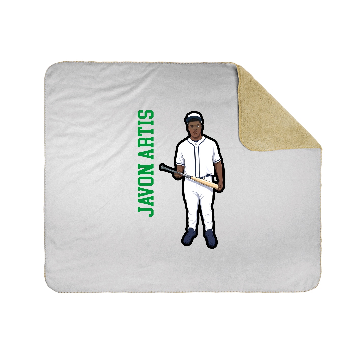 Throw Blanket — Name Vertical in White