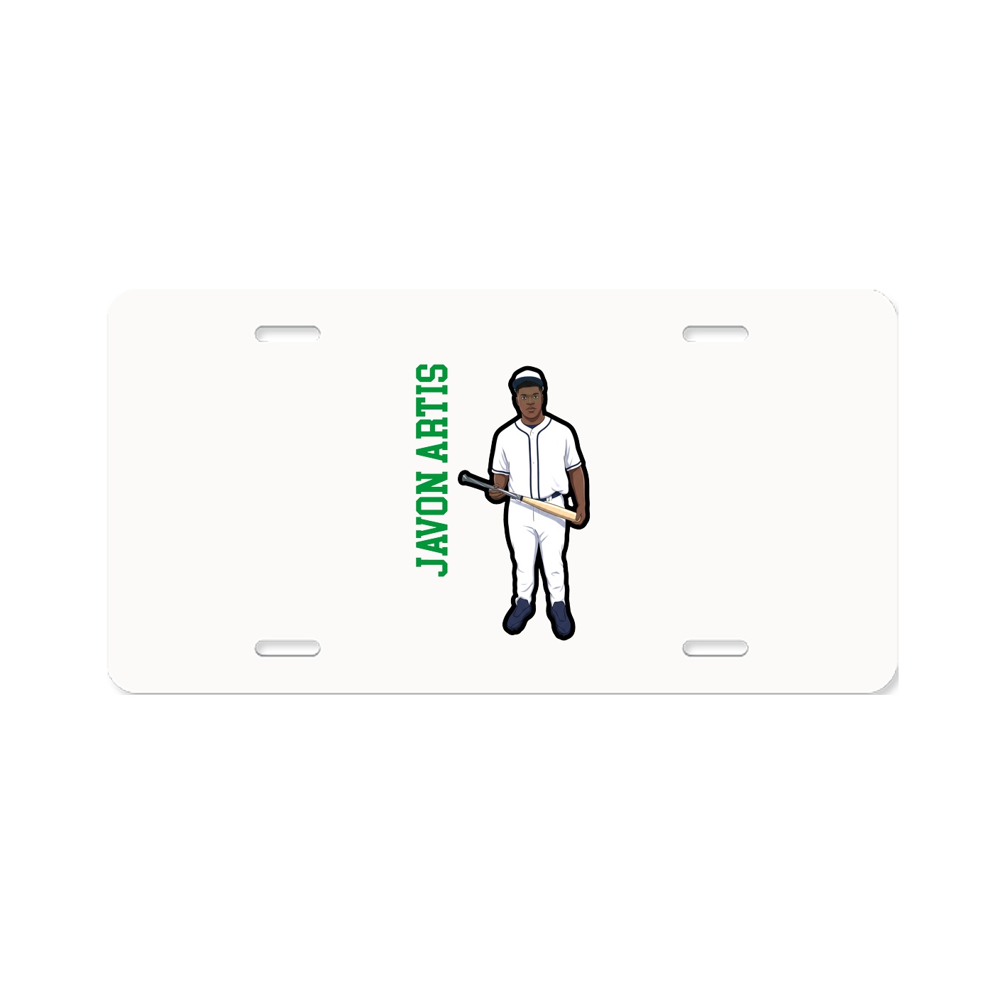 License Plate — Name Vertical in Classic