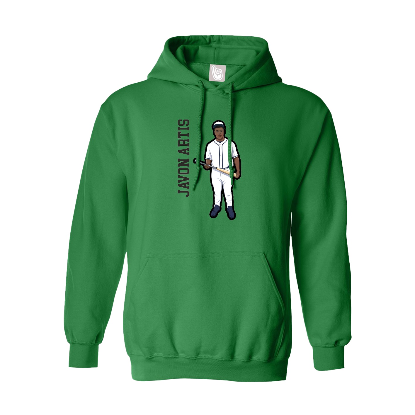 Youth Hoodie — Name Vertical in Green