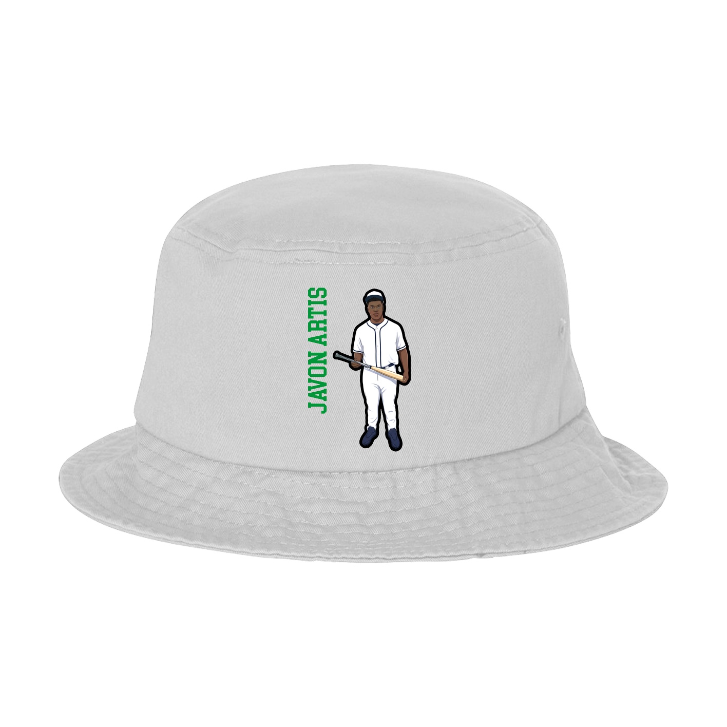 Bucket Cap — Name Vertical in White
