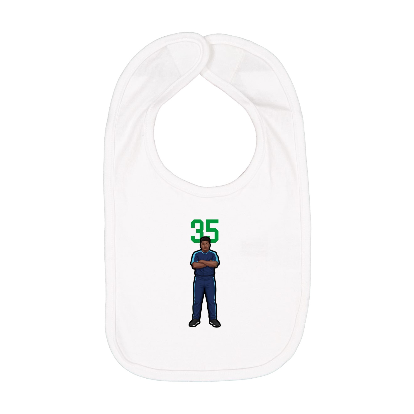 Infant Bib — Number Top in White