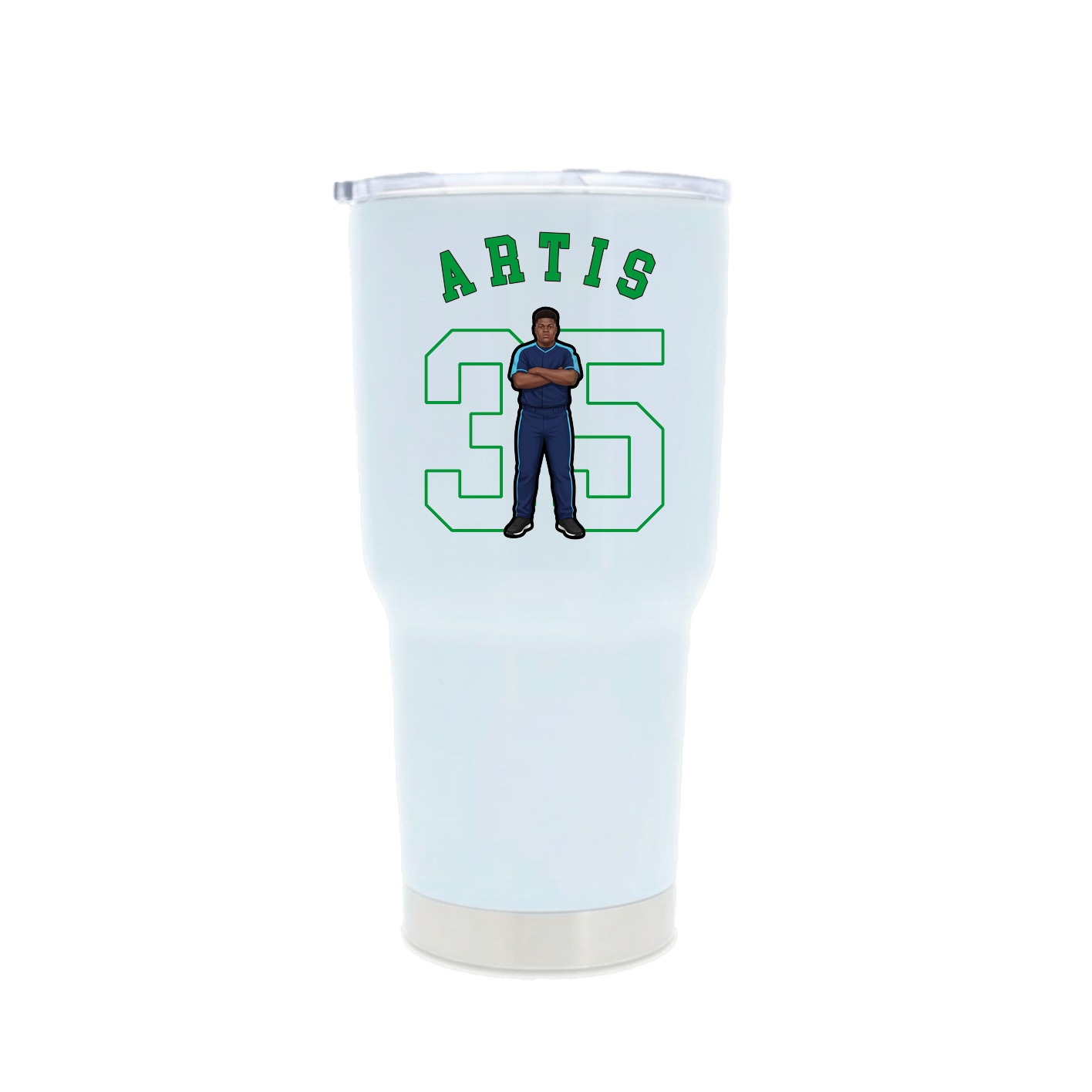 30oz Stainless Steel Tumbler — Shirsey Arch in White