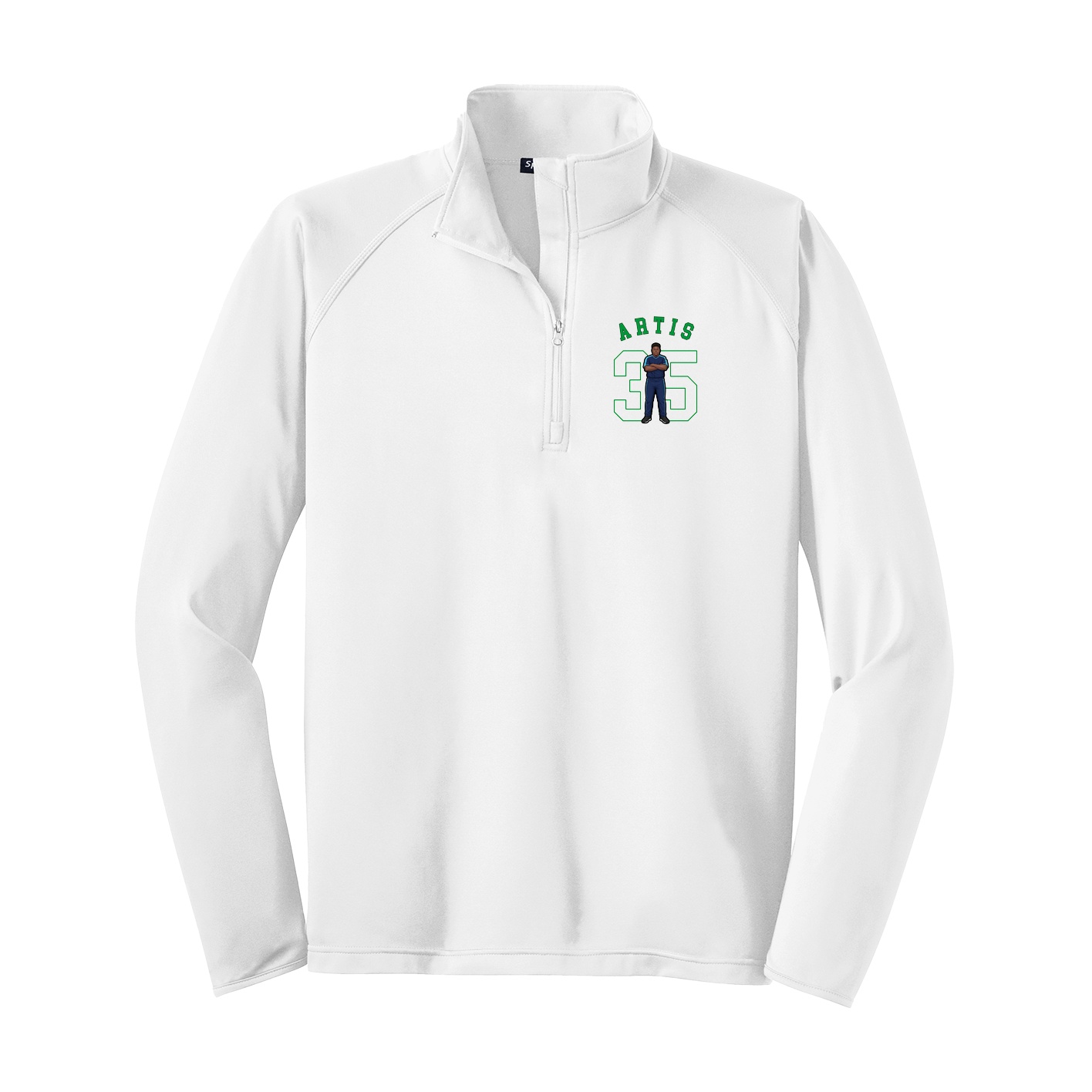 Q-Zip Pullover — Shirsey Arch in White