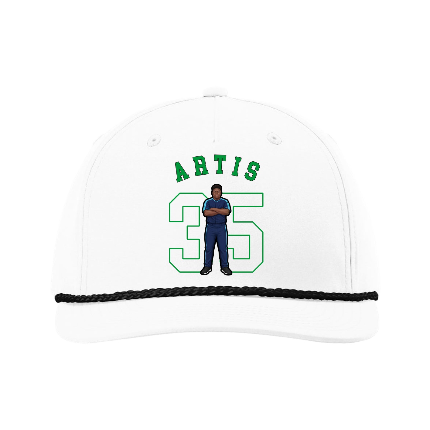 Five-Panel Classic Rope Cap — Shirsey Arch in White