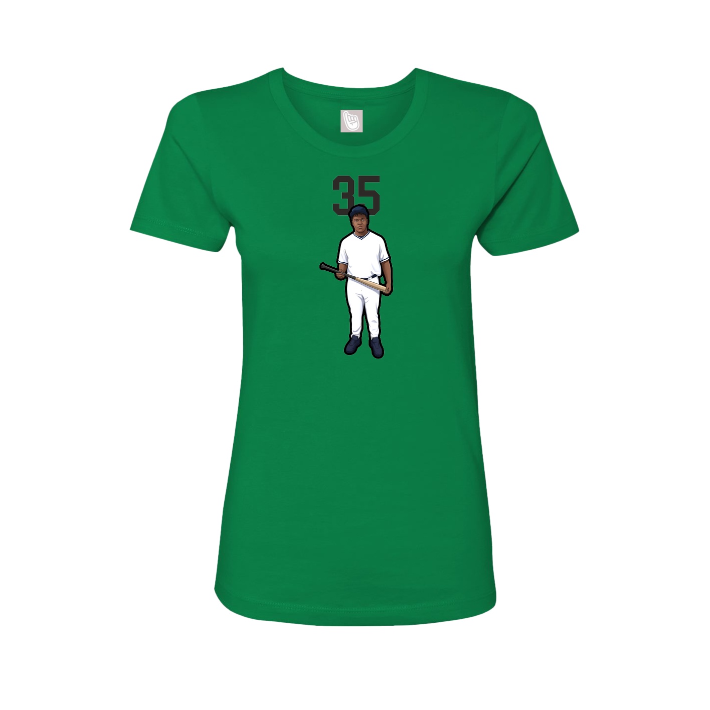Fitted Women's Tee — Number Top in Green