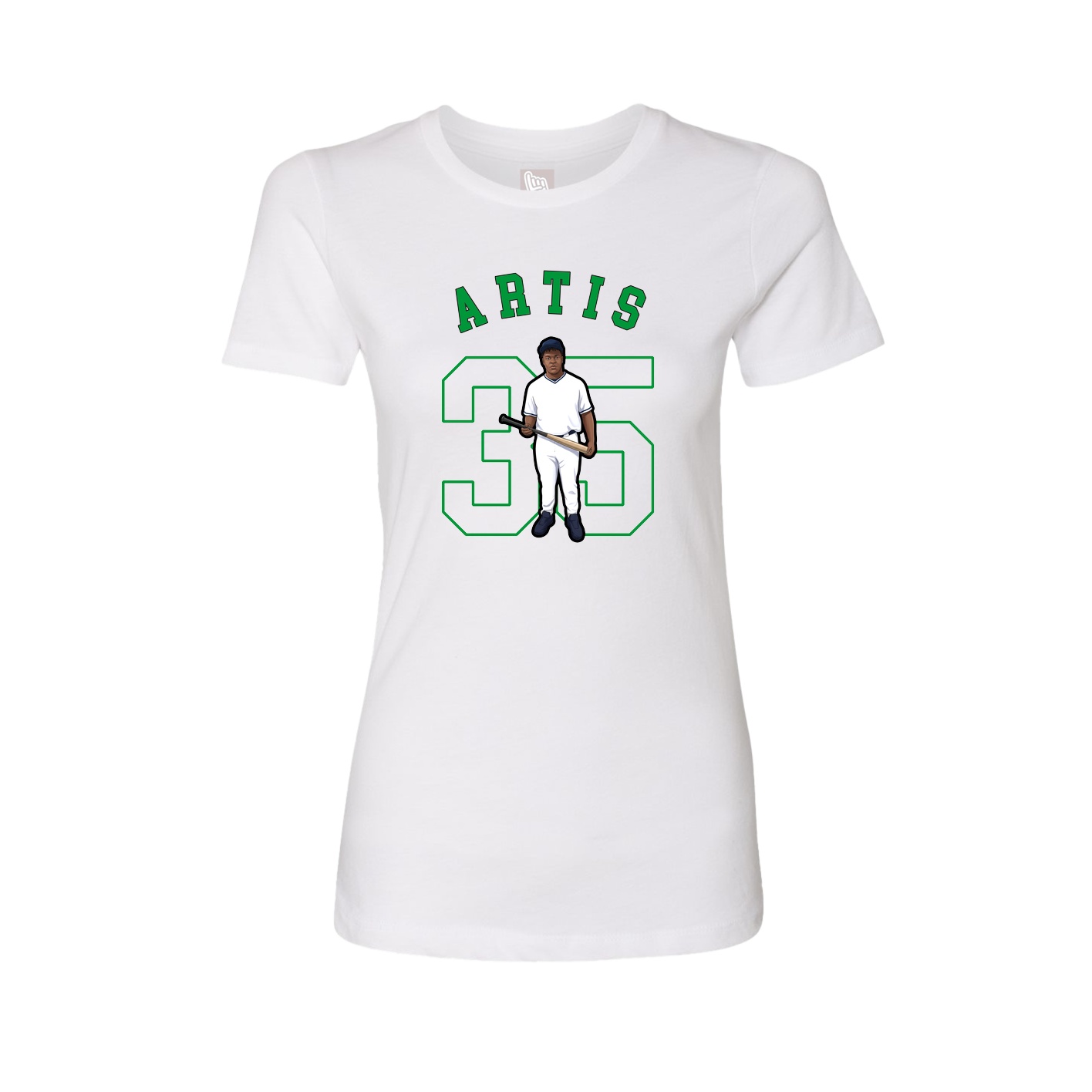 Fitted Women's Tee — Shirsey Arch in White