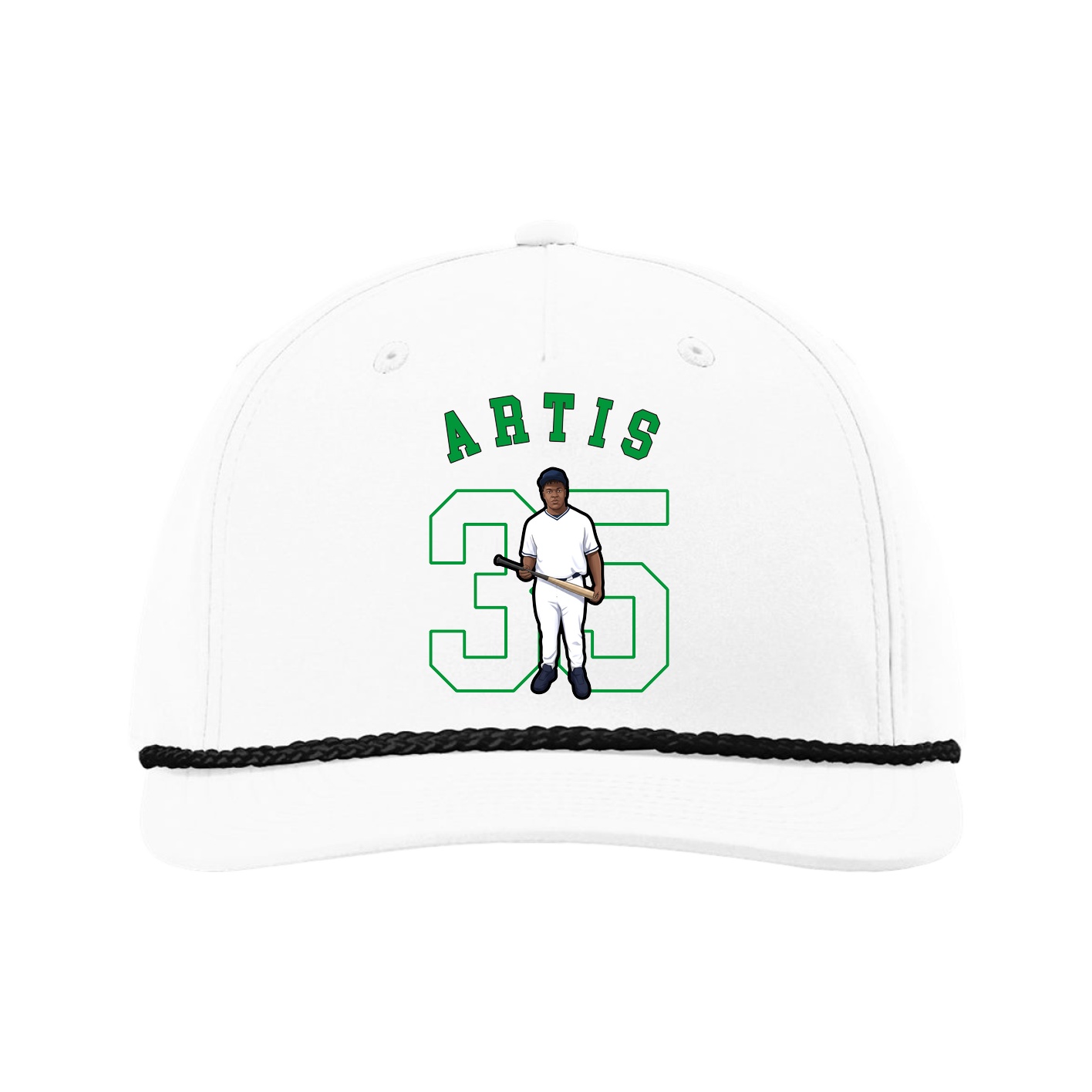 Five-Panel Classic Rope Cap — Shirsey Arch in White