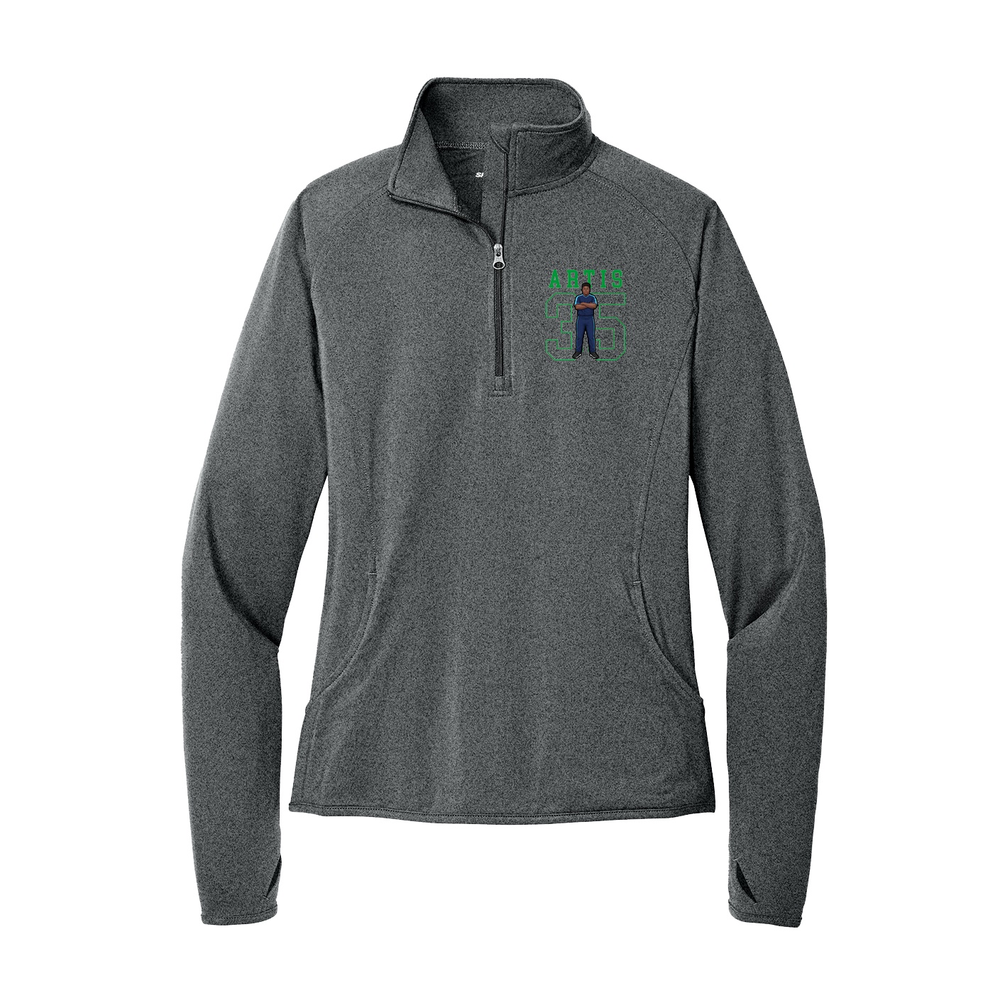 Women's Q-Zip Pullover — Shirsey in Grey