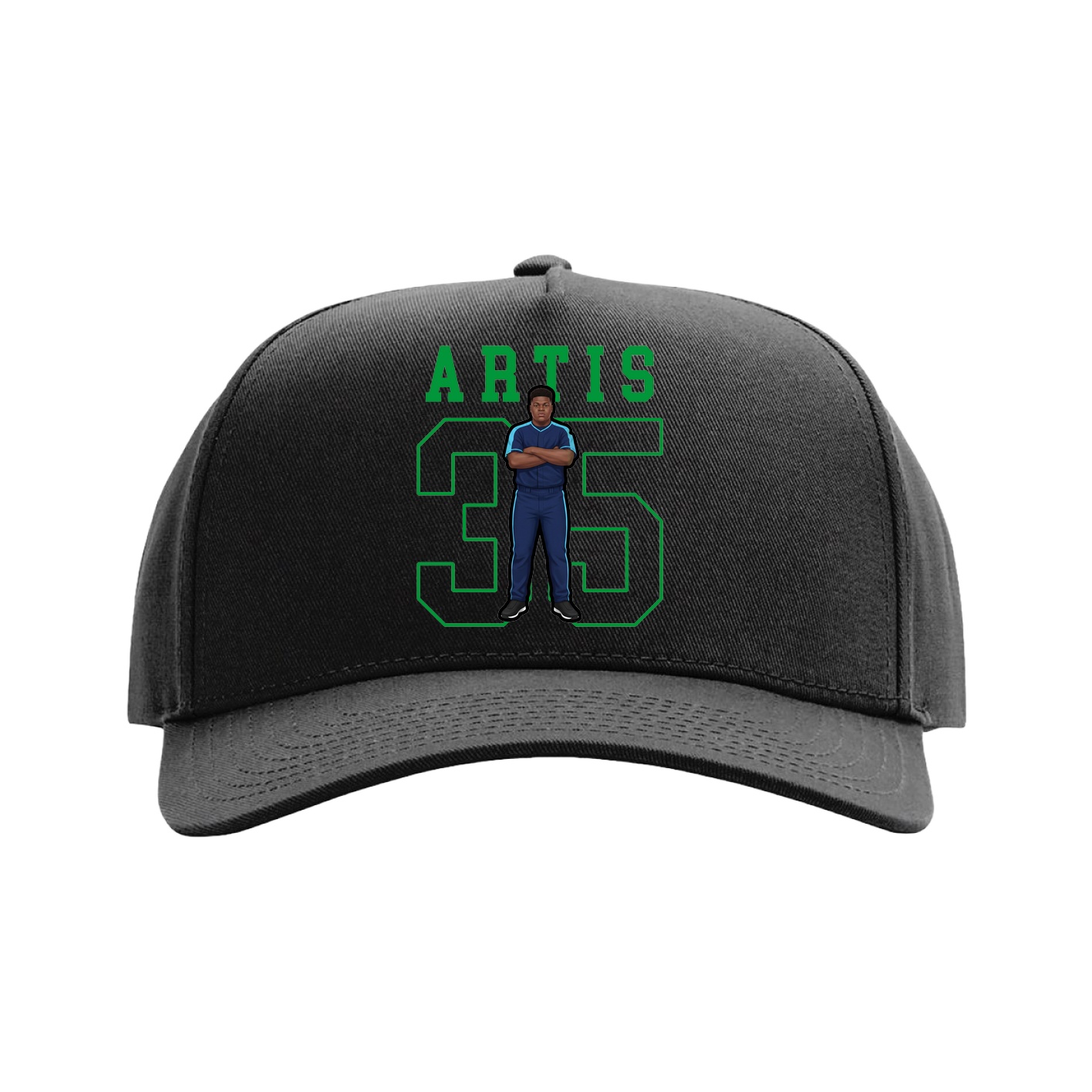 Full Fabric Five-Panel Champ Cap — Shirsey in Black