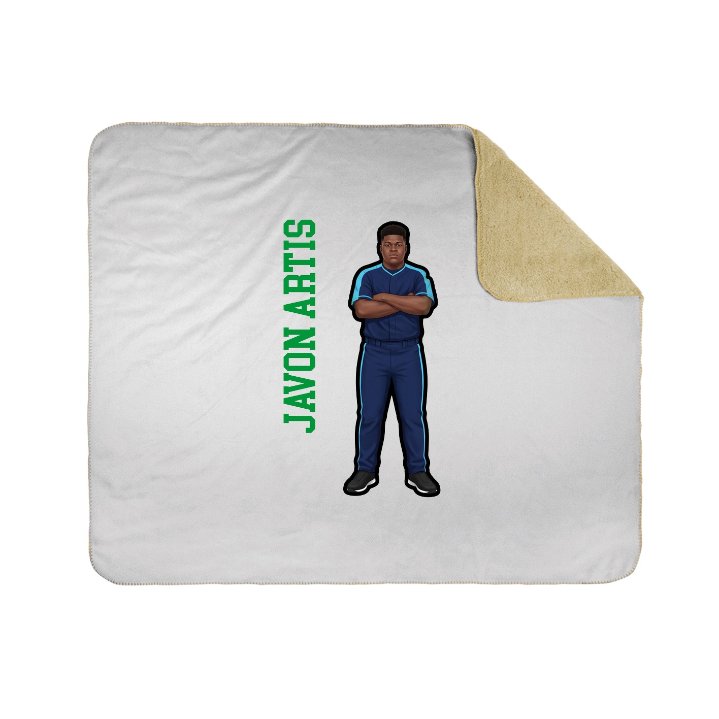 Throw Blanket — Name Vertical in White