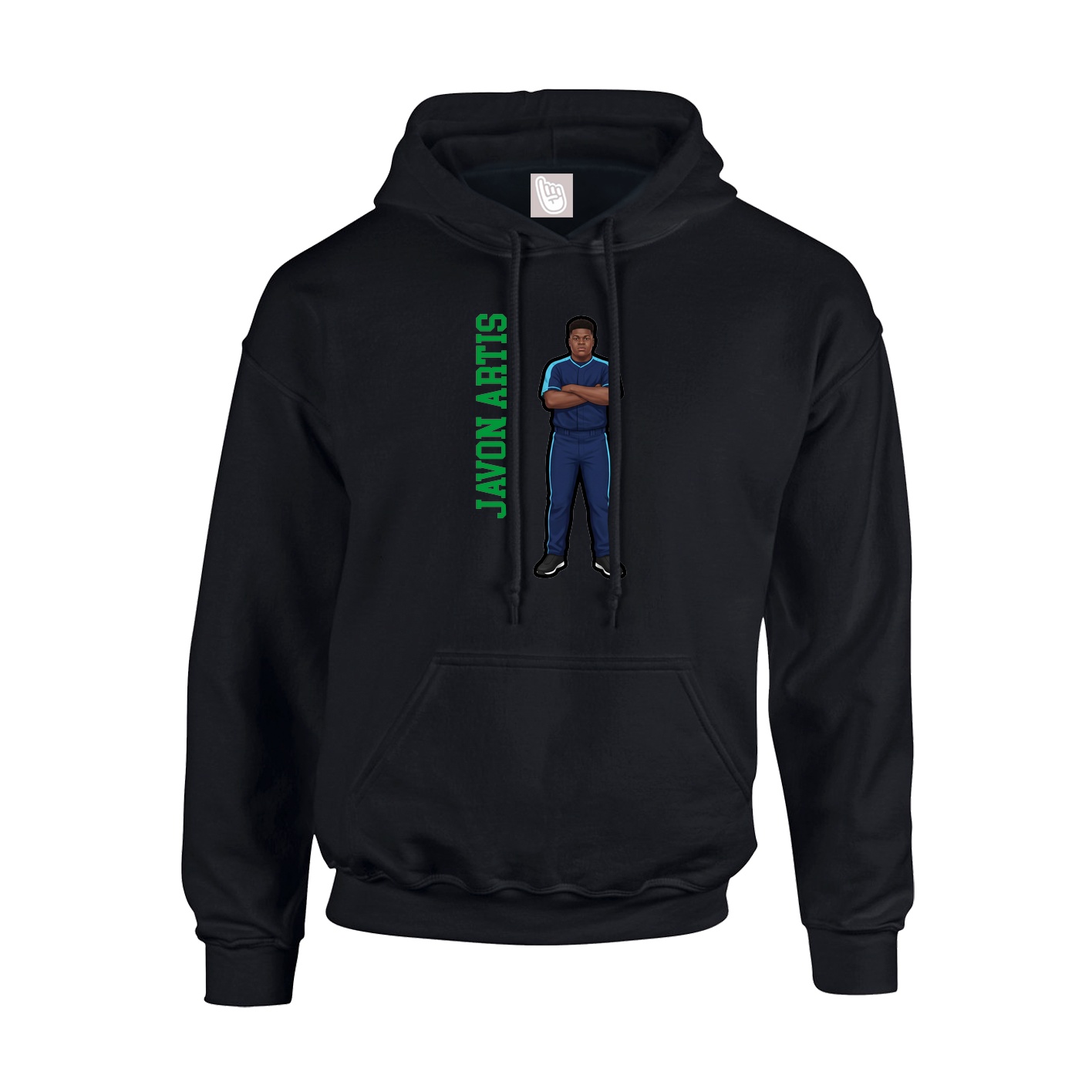 Hoodie — Name Vertical in Black