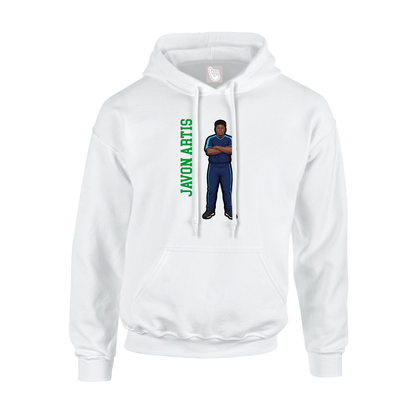 Youth Hoodie — Name Vertical in White