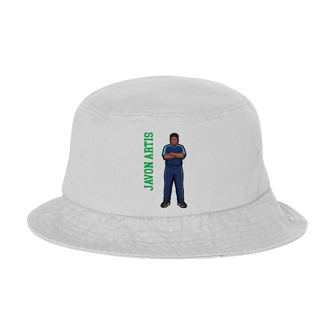Bucket Cap — Name Vertical in White