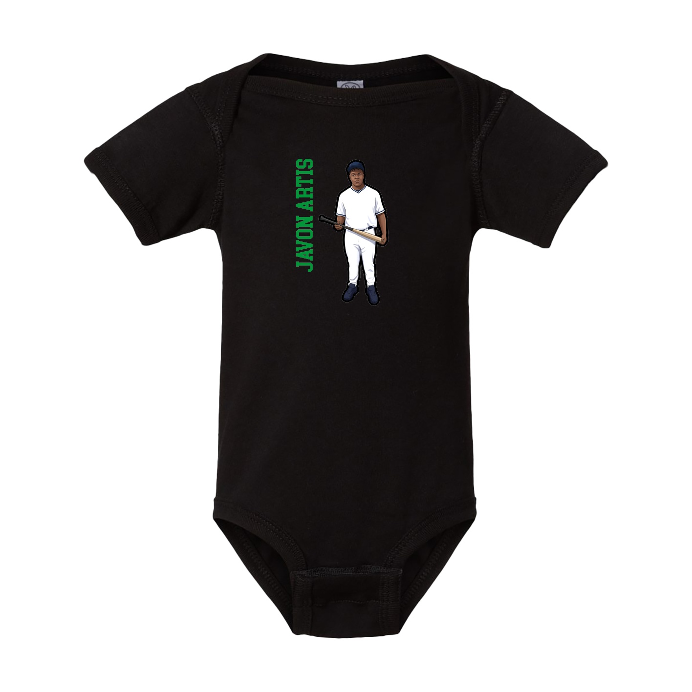 Baby Onesie — Name Vertical in Black