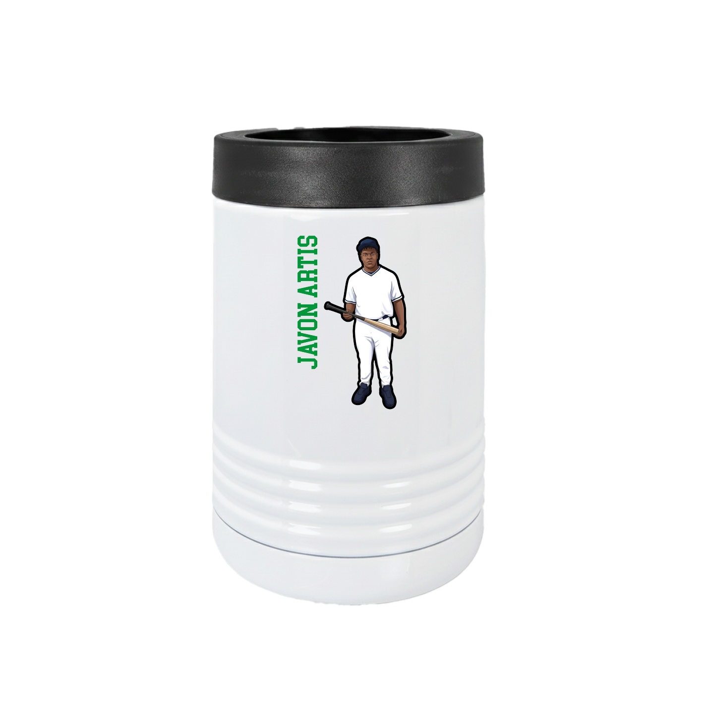 Beverage Holder — Name Vertical in White