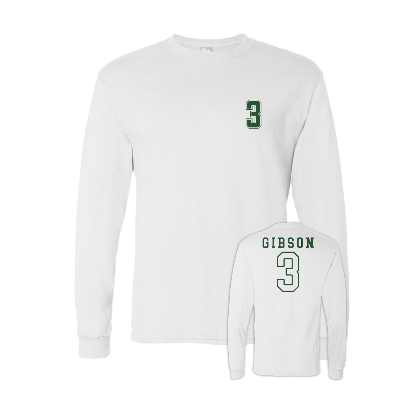 Long Sleeve Tee — Chest Back in White