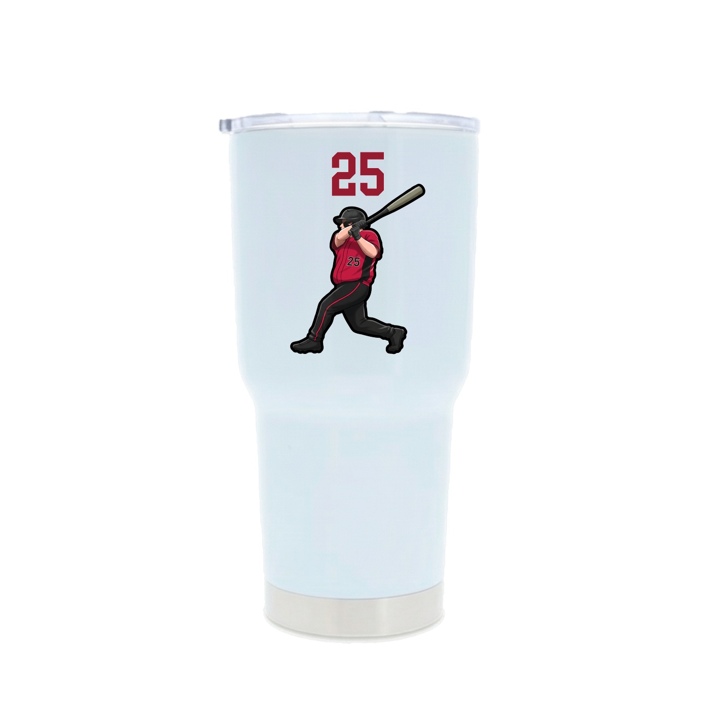 30oz Stainless Steel Tumbler — Number Top in White