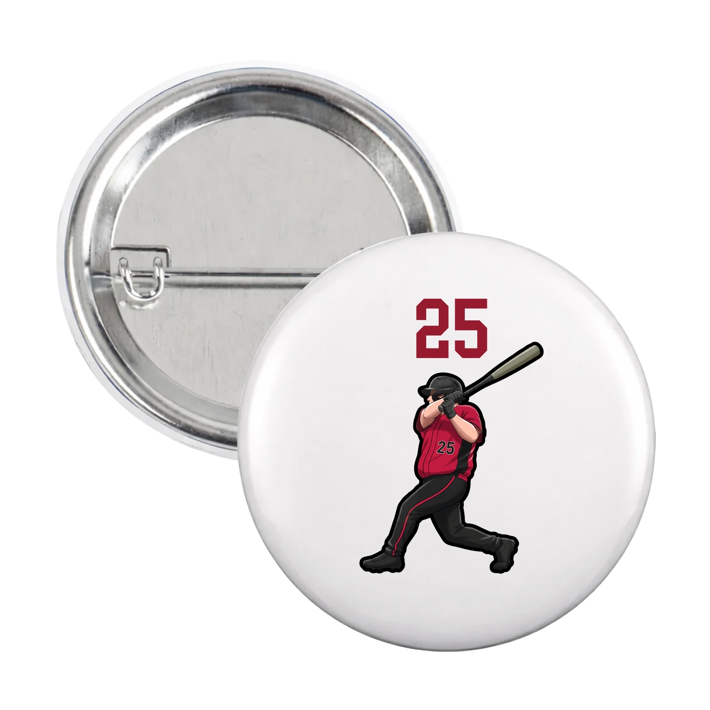 Game Day Button — Number Top in White