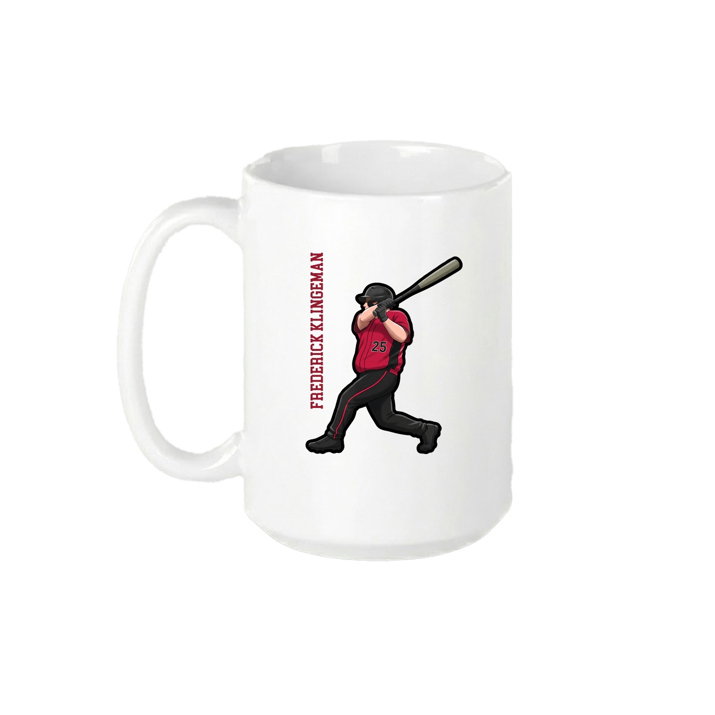 15oz Coffee Mug — Name Vertical in White