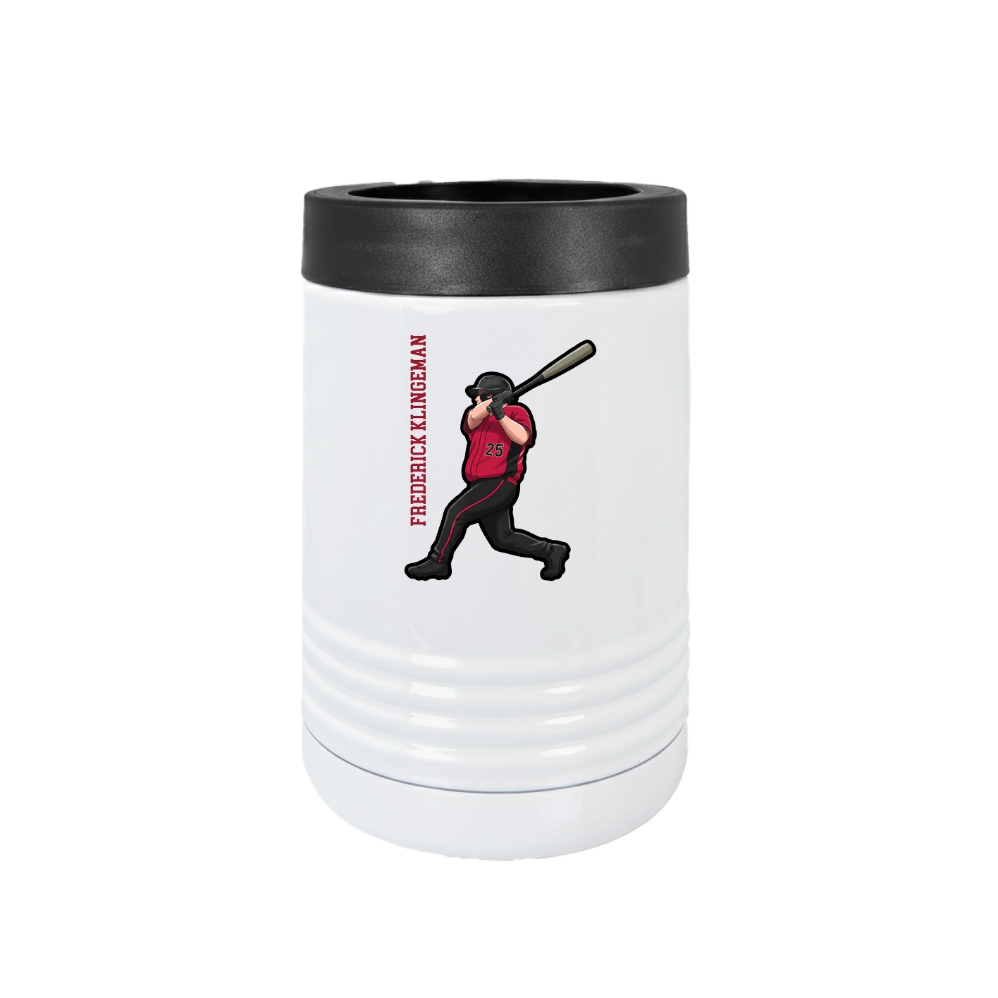Beverage Holder — Name Vertical in White