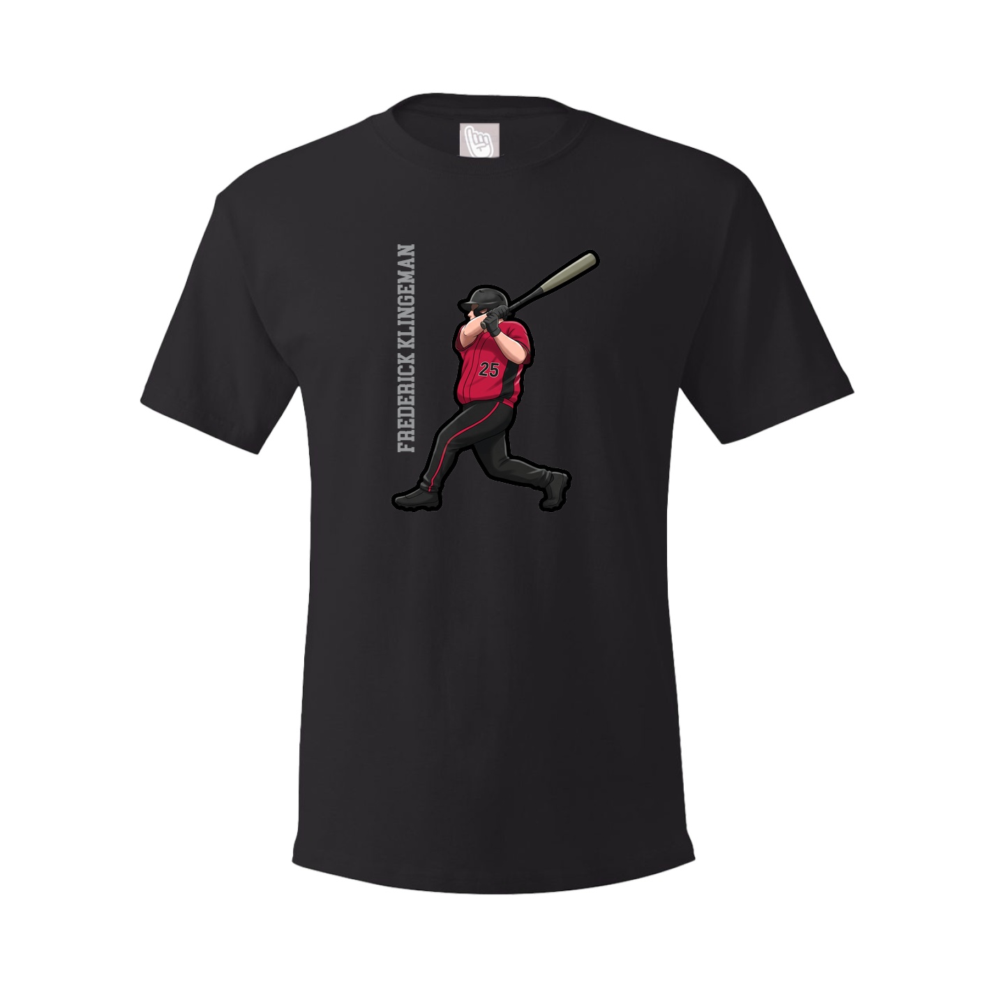 Youth Tee — Name Vertical in Black