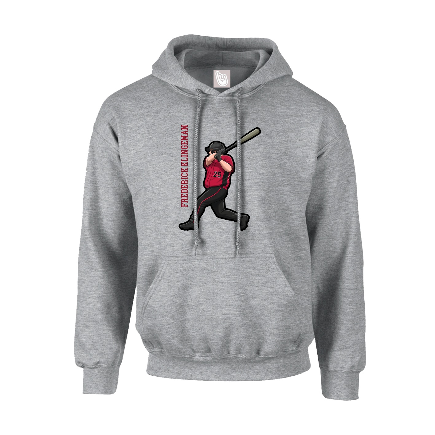 Youth Hoodie — Name Vertical in Grey