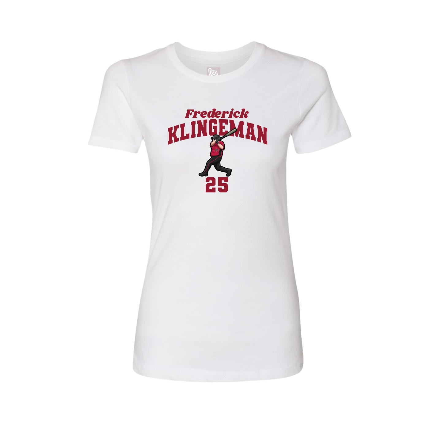 Fitted Women's Tee — Signature Arch in White