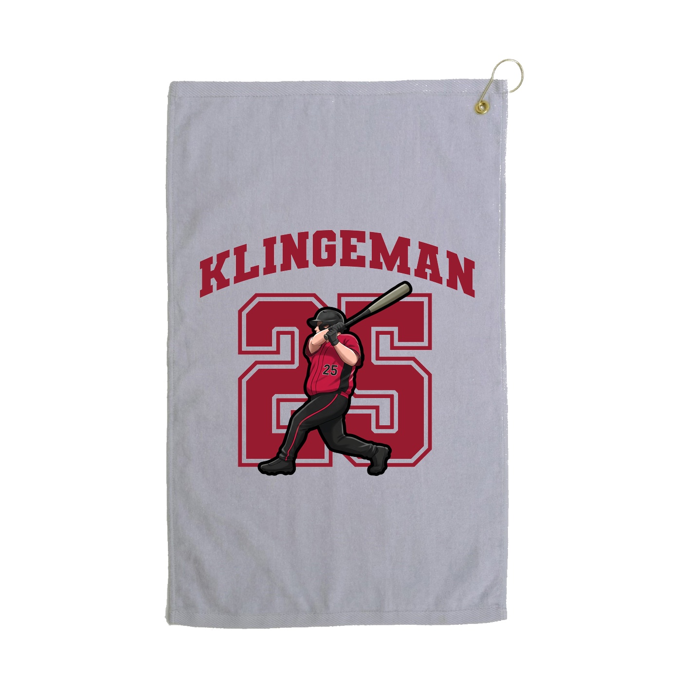 Golf Towel — Number in Grey